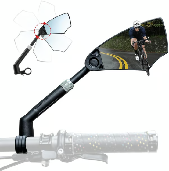 Ρυθμιζόμενος 360° καθρέφτης ποδηλάτου με τιμόνι και αντιθαμβωτικό γυαλί